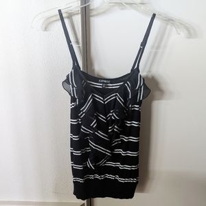 Express ruffle-front banded spaghetti strap top